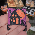 Load image into Gallery viewer, Halloween Pillow Set Artisan Handmade Miniature Needlepoint Decorative Cushions (Set of 4)