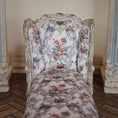 Load image into Gallery viewer, Decorative chaise with floral patterns in a room setting