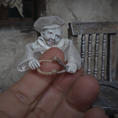 Load image into Gallery viewer, Edwardian Boy Ghost Doll OOAK Haunted Miniature Child with Slingshot & Chair by Pat Benedict