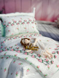 Load image into Gallery viewer, Almudena Gonzalez Spain Clay Sleeping Little Girl Doll w Pillow & Teddy Bear, laying on bed