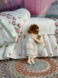 Load image into Gallery viewer, Almudena Gonzalez Spain Clay Sleeping Little Girl Doll w Pillow & Teddy Bear, back view