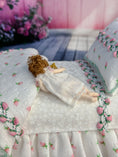 Load image into Gallery viewer, Almudena Gonzalez Spain Clay Sleeping Little Girl Doll w Pillow & Teddy Bear, back view