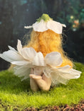Load image into Gallery viewer, Porcelain Jointed Blonde Flower Fairy Girl Dollhouse Doll, back view