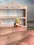 Load image into Gallery viewer, Tiny Little Sculpted Clay Blonde Baby Doll for Dollhouse Child, back view