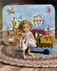 Load image into Gallery viewer, Rose Coddair Cute Sculpted Clay Little Toddler Girl with Pigtails, alt. front view