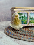 Load image into Gallery viewer, Almudena Gonzalez Spain Victorian Clay Blonde Little Girl Toy Doll Lace Dress, back view