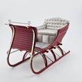 Load image into Gallery viewer, red sleigh with white cushioned seat on a white background