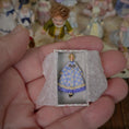 Load image into Gallery viewer, Tiniest Vintage 1" Doll in Box Blue Georgian Dress Ringlets Incredible