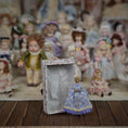 Load image into Gallery viewer, Tiniest Vintage 1" Doll in Box Blue Georgian Dress Ringlets Incredible