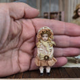 Load image into Gallery viewer, Pat Boldt Miniature Companion Doll Soft Coral Silk and Lace Bonnet
