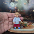 Load image into Gallery viewer, Catherine Muniere IGMA Blonde Little Boy Clay Dollhouse Doll with Glasses 1:12