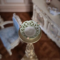 Load image into Gallery viewer, Miniature Dollhouse Jean Welch Porcelain Green Lattice Bowl 1991 Pink Flowers