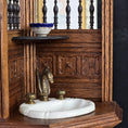 Load image into Gallery viewer, Vintage Signed Hand Painted Porcelain Gilt Blue Cabinet Bowl Miniature Dollhouse