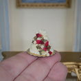 Load image into Gallery viewer, Miniature Dollhouse Romantic Berries & Ivy Tiered Wedding Cake Artisan Clay 1:12