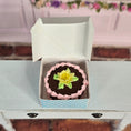 Load image into Gallery viewer, Decorated Birthday Cake w Blue Swiss Bakery Box Miniature Dollhouse