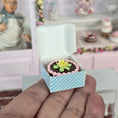 Load image into Gallery viewer, Decorated Birthday Cake w Blue Swiss Bakery Box Miniature Dollhouse
