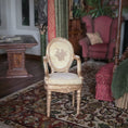 Load image into Gallery viewer, Miniature Dollhouse Vintage Louis XVI Armchair Gold Cast Clay Velvet Upholstery