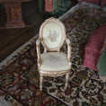 Load image into Gallery viewer, Miniature Dollhouse Vintage Louis XVI Armchair Gold Cast Clay Velvet Upholstery