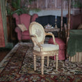 Load image into Gallery viewer, Miniature Dollhouse Vintage Louis XVI Armchair Gold Cast Clay Velvet Upholstery
