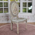 Load image into Gallery viewer, Miniature Dollhouse Louis XVI Distressed Wood & Floral Upholstery Side Chair