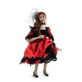 Load image into Gallery viewer, Saloon Lady Red Dress Porcelain Doll Victorian Cabaret OOAK Miniature Dollhouse