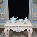 Load image into Gallery viewer, Janice Crawley Celadon Mojolica Style Elephant Porcelain Dollhouse Tea Service 1988