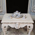 Load image into Gallery viewer, RESERVED IRENE ONLY Beate Wickert French Limoges Style Blue Violets Floral Dollhouse Miniature Tea Service