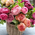 Load image into Gallery viewer, Gosia Suchodolska IGMA Artisan Miniature Coral Triple Stem Rose Arrangement Magpie Exclusive