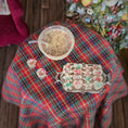 Load image into Gallery viewer, Eggnog Punch Bowl Set with Cookie Tray, top view on holiday table