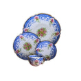 Load image into Gallery viewer, Teresa Welch 2014 Blue & Pink Rose 4-Piece Porcelain Place Setting