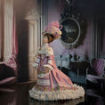 Load image into Gallery viewer, Victorian Lady Doll with Rose Silk and Lace Gown Fabulous Hat