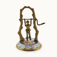 Load image into Gallery viewer, Decorative miniature dollhouse children's toy with a person on a swing on a white background