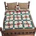 Load image into Gallery viewer, One-of-a-Kind Hand Quilted Patchwork Bedspread Set with Pillows 1:12 Scale