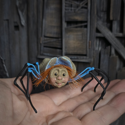 Anthropomorphic Spider Character Signed OOAK Vintage Miniature Dollhouse Art Doll