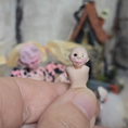Load image into Gallery viewer, Creepy Seated Clay Little Girl Child Doll OOAK Vintage Hand Sculpted Dollhouse Miniature
