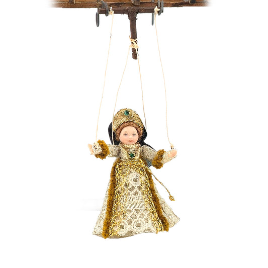 Debbie Dixon-Paver Tudor Lady Marionette Puppet Cream & Gold Gown 1:12
