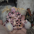 Load image into Gallery viewer, Creepy Seated Clay Little Girl Child Doll OOAK Vintage Hand Sculpted Dollhouse Miniature
