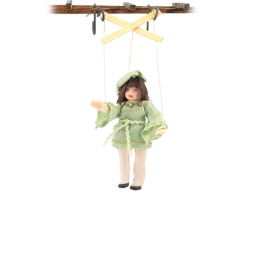 Page Boy Marionette Puppet in Pale Green Costume by Loretta Kasza