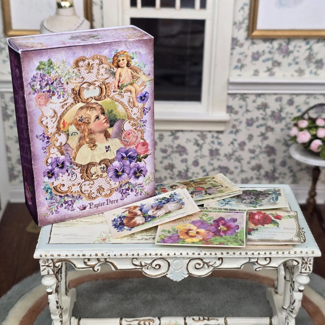 Vintage Artisan Miniature Victorian Altered Art Books, Cards & Bookmarks 1:6