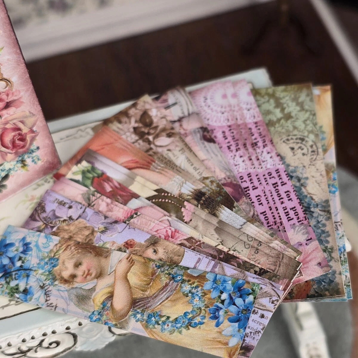 Vintage Artisan Miniature Victorian Altered Art Books, Cards & Bookmarks 1:6