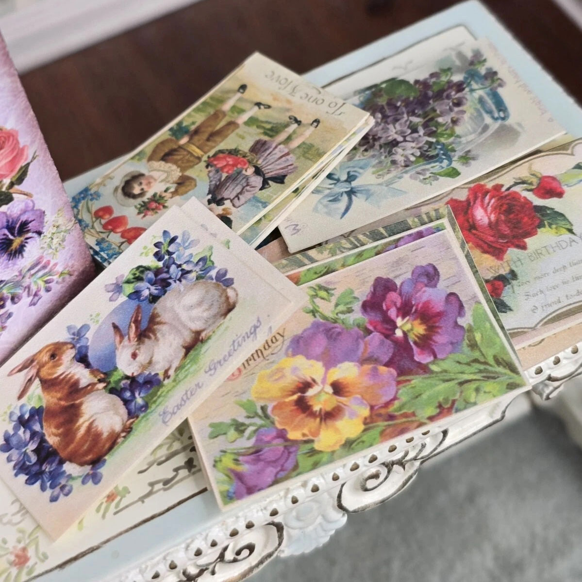 Vintage Artisan Miniature Victorian Altered Art Books, Cards & Bookmarks 1:6