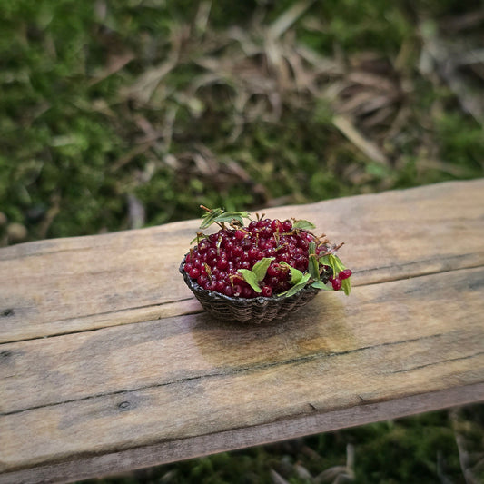 Gosia Suchodolska IGMA Artisan Miniature Rustic Wild Cherry Basket Exclusive