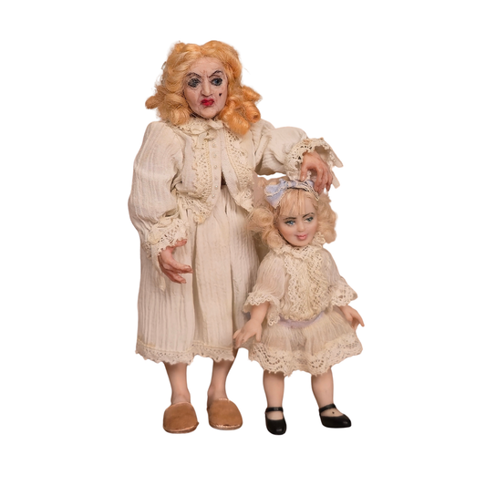 RESERVED for Joan Crawford What Ever Happened to Baby Jane? Miniature Doll Set by Galieva Guzel Adult Baby Jane & Doll Replica