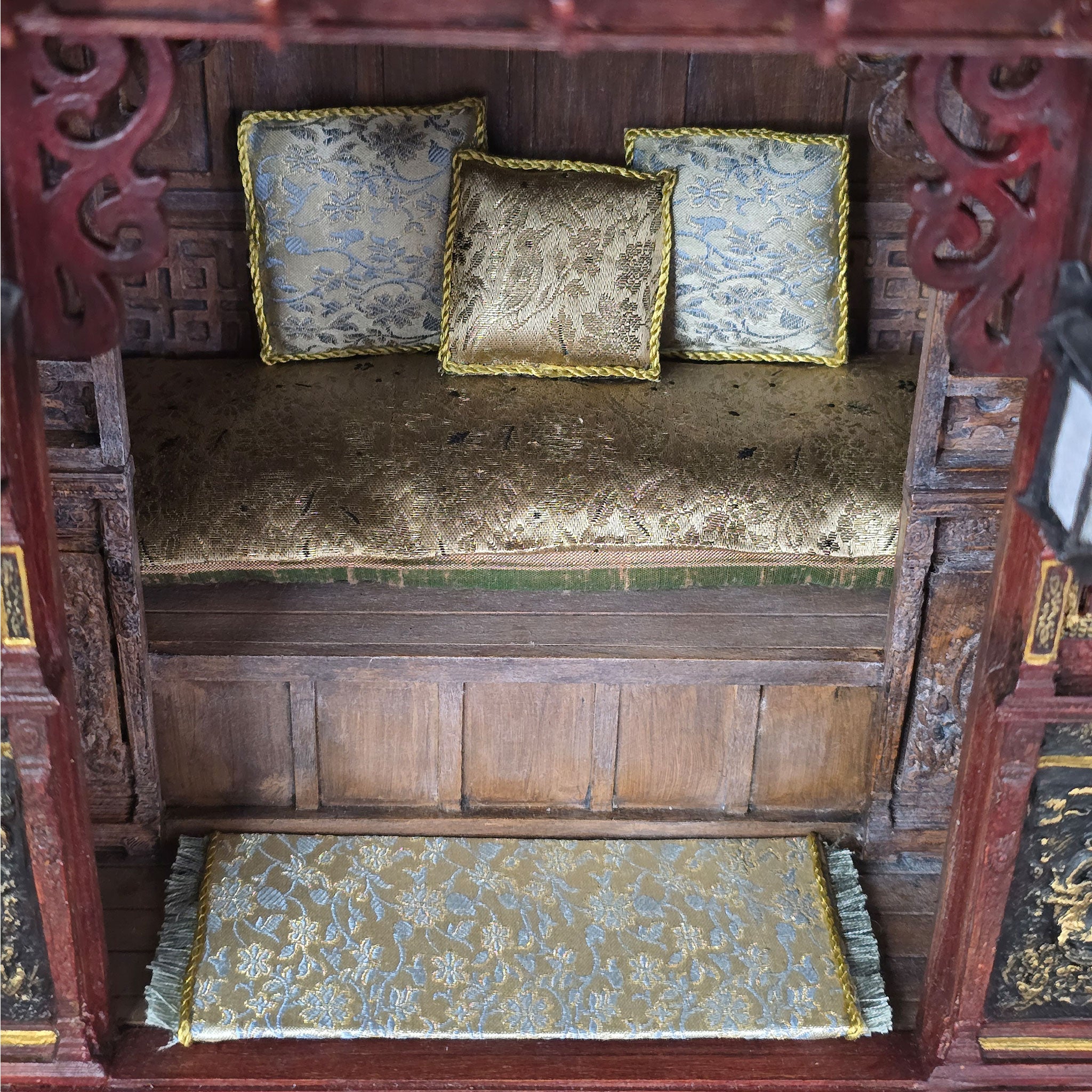 Rare Enclosed Chinese Opium Wedding Bed Marriage Alcove Bed with Lanterns by June Clinkscales 2019