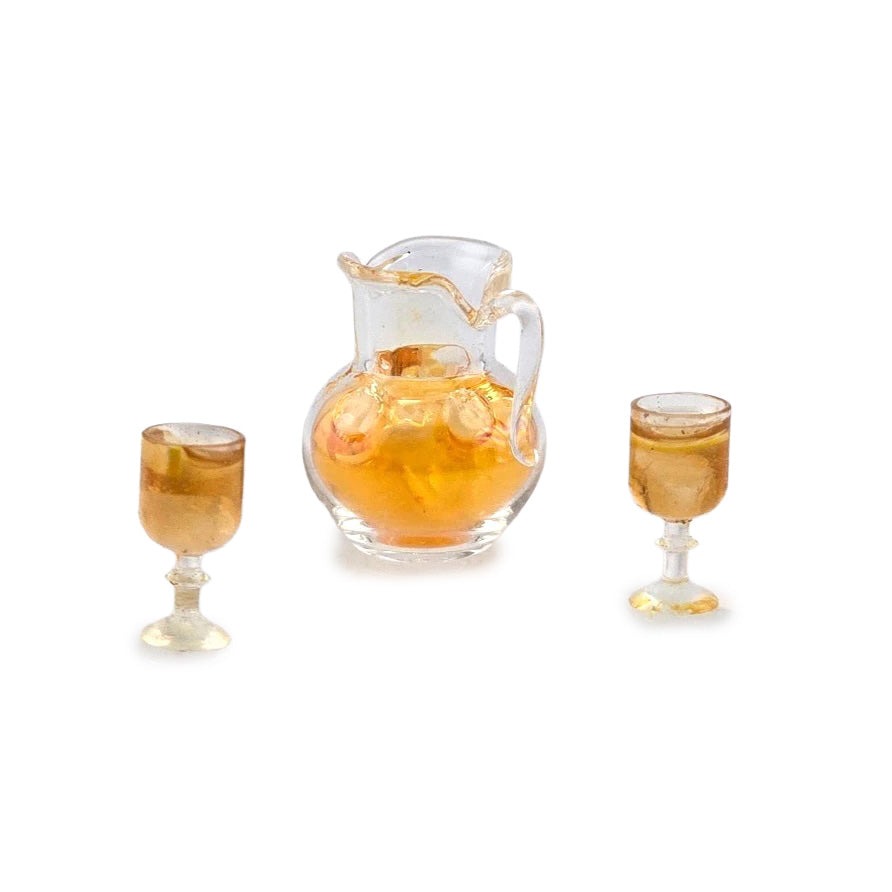Artisan Hand-Blown Glass 3-Pc Summer Iced Tea Set Miniature