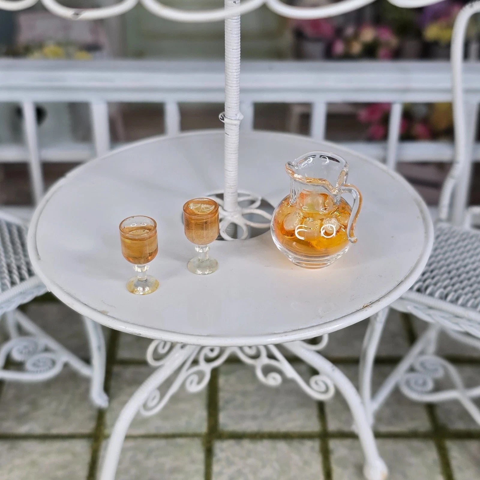 Artisan Hand-Blown Glass 3-Pc Summer Iced Tea Set Miniature