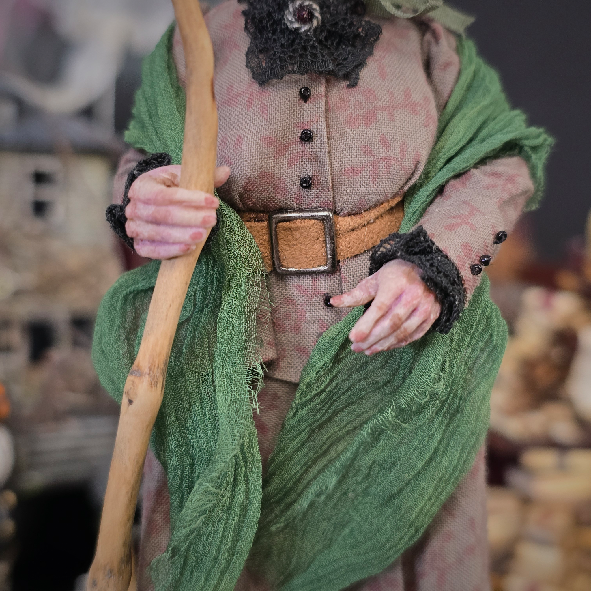Friendly Witch by Creager Studios OOAK Sculpted Clay Halloween Character Lady Doll
