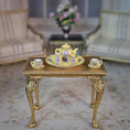 Load image into Gallery viewer, RESERVED IRENE ONLY Beate Wickert OOAK Rococo Yellow Floral Tea Service Dollhouse Miniature Set
