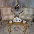 Load image into Gallery viewer, Beate Wickert OOAK Blue Songbird Tea Service Dollhouse Miniature Set
