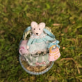 Load image into Gallery viewer, Aurea Spain Teddy Bear Sewing Basket Vignette Miniature Dollhouse 1:12
